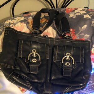 💲Coach Black leather signature satchel 🛒💲SALE VINTAGE COACH 💼👜‼️‼️♨️☑️💲